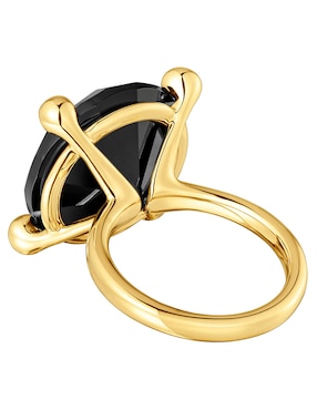 Anillo con gema Tous de plata P 925 ónix con acabado baño de oro