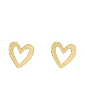 Aretes Cortos De Corazón Fianelli Cuore De Oro 14 K Con Acabado Brillante