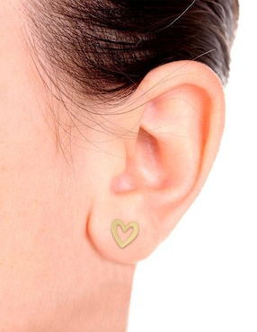 Aretes de corazón Fianelli Cuore de oro con acabado brillante