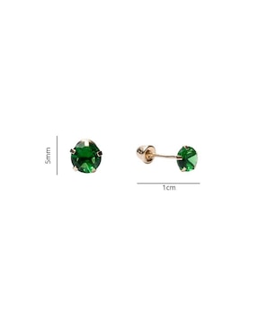 Broqueles circulares Mardía de oro con acabado brillante zirconia