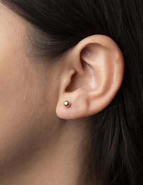 Broqueles circulares Mardía de oro con acabado brillante zirconia
