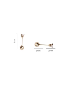 Broqueles circulares Mardía de oro con acabado brillante zirconia