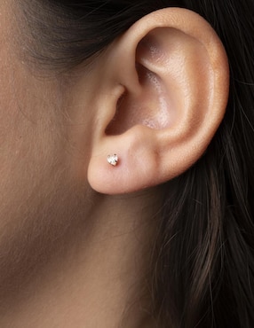 Broqueles circulares Mardía de oro con acabado brillante zirconia
