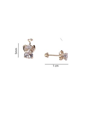 Broqueles de ángel Mardía de oro con acabado brillante zirconia