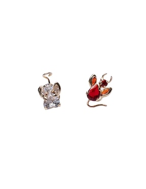 Broqueles de diablo Mardía de oro con acabado brillante zirconia