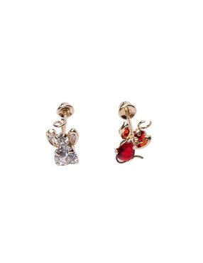 Broqueles de diablo Mardía de oro con acabado brillante zirconia
