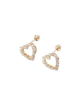 Broqueles de corazón Mardía de oro con acabado brillante zirconia