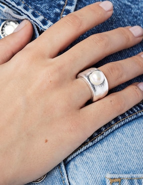 Anillo con gema Tous Duna P 925 de plata perla brillante
