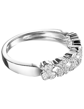 Anillo de oso Tous Puppies 18 k de oro blanco diamante pavé