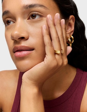 Anillo Tous de plata P 925 rodolita con acabado baño de oro
