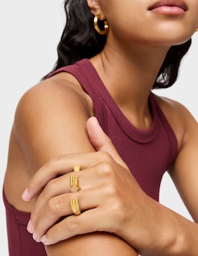 Anillo Tous de plata P 925 rodolita con acabado baño de oro