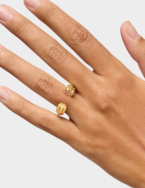 Anillo Tous de plata P 925 rodolita con acabado baño de oro