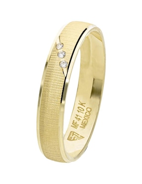 Argolla de oro amarillo 10 k Fonelli zirconia