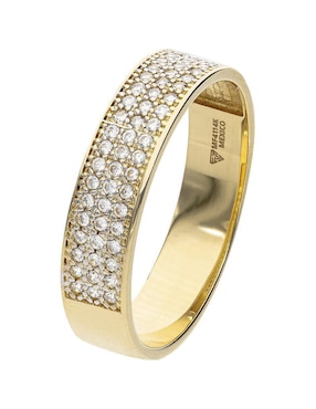 Argolla de oro amarillo 14 k Fonelli Promesa zirconia