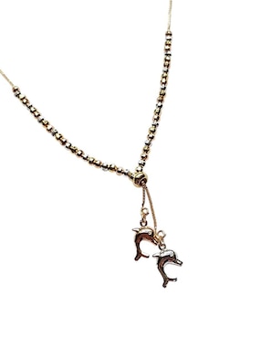 Collar con dije de delfín Limerence By Claudia Herrera de oro laminado 14 K