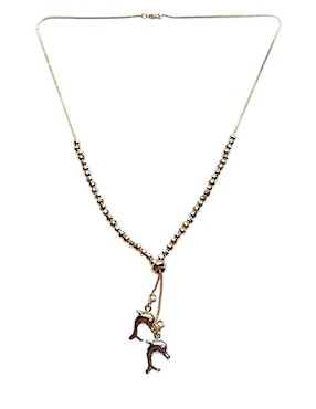 Collar con dije de delfín Limerence By Claudia Herrera de oro laminado 14 K