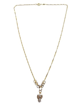 Collar con dije ángel de ángel Limerence By Claudia Herrera de oro laminado 14 K