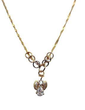 Collar con dije ángel de ángel Limerence By Claudia Herrera de oro laminado 14 K