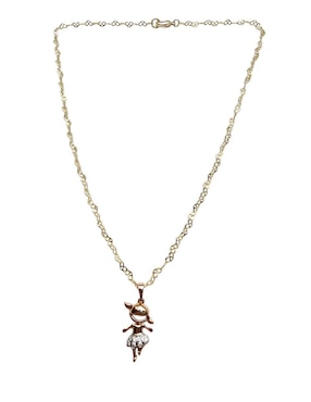 Collar con dije de niña Limerence By Claudia Herrera Bailarina de oro laminado 14 K