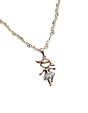 Collar con dije de niña Limerence By Claudia Herrera Bailarina de oro laminado 14 K