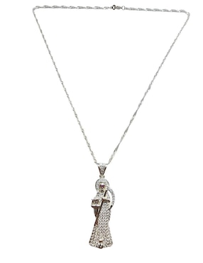 Collar con dije santos Limerence By Claudia Herrera Santa Muerte de oro laminado 14 K
