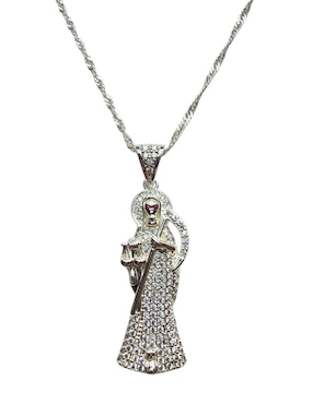 Collar con dije santos Limerence By Claudia Herrera Santa Muerte de oro laminado 14 K
