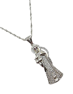 Collar con dije santos Limerence By Claudia Herrera Santa Muerte de oro laminado 14 K
