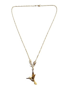 Collar con dije de colibrí Limerence By Claudia Herrera de oro laminado 14 K