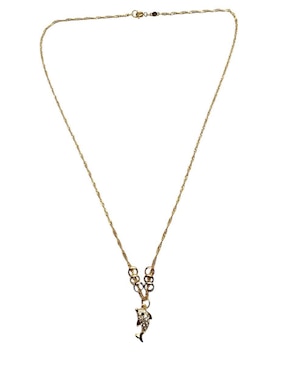 Collar con dije de delfín Limerence By Claudia Herrera Marino de oro laminado 14 K