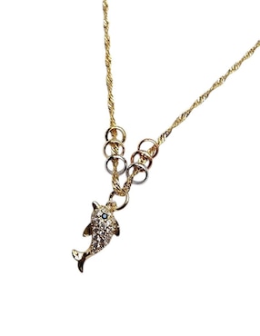 Collar con dije de delfín Limerence By Claudia Herrera Marino de oro laminado 14 K