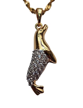Collar con dije de foca Limerence By Claudia Herrera de oro laminado 14 K