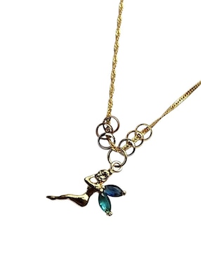 Collar con dije de hada Limerence By Claudia Herrera Magia de oro laminado 14 K