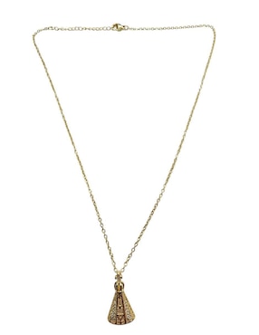 Collar con dije virgen de juquila Limerence By Claudia Herrera Catolica de oro laminado 14 K