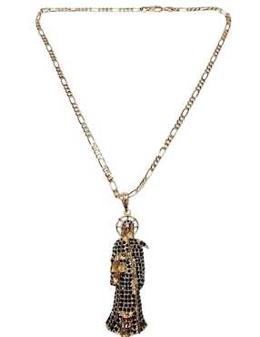 Collar con dije santos Limerence By Claudia Herrera Santa Muerte de oro laminado 14 K