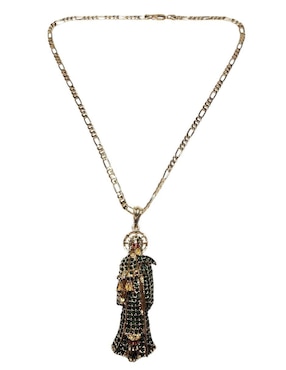 Collar con dije santos Limerence By Claudia Herrera Santa Muerte de oro laminado 14 K