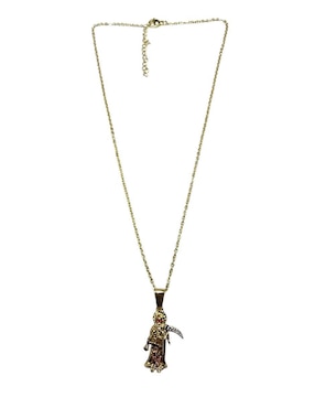 Collar con dije santos Limerence By Claudia Herrera Santa Muerte de oro laminado 14 K