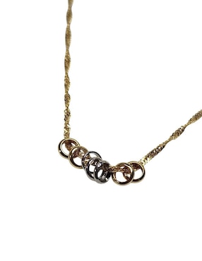 Collar con dije Limerence By Claudia Herrera de oro laminado 14 K