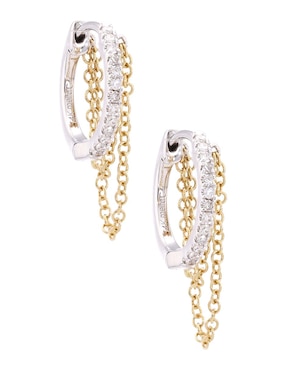 Aros Meira T de 14 k con acabado pavé diamante