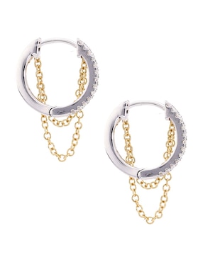 Aros Meira T de 14 k con acabado pavé diamante
