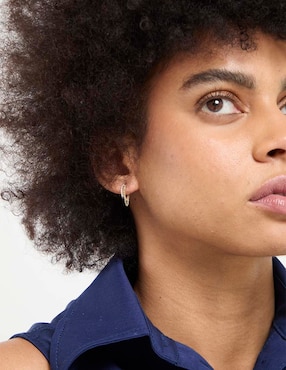 Aros Meira T de 14 k con acabado pavé diamante
