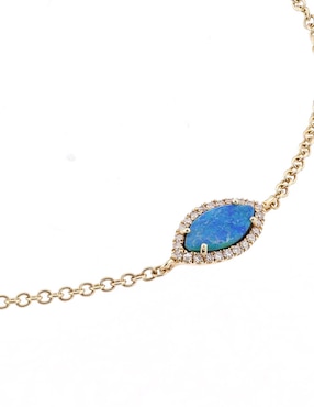 Pulsera Meira T de oro amarillo 14 k con acabado pavé