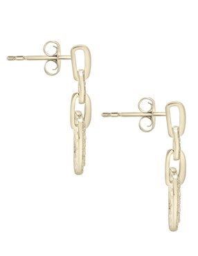 Aretes cortos cuadrados Mjj Brilliant Inc Diamond Earrings de oro 14 K con acabado pavé diamante