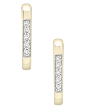 Aretes cortos circulares Mjj Brilliant Inc Diamond Earrings de oro 14 K con acabado brillante diamante