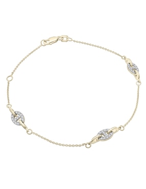 Pulsera Mjj Brilliant Inc de oro 14 K con acabado brillante