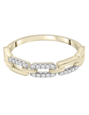 Anillo circular Mjj Brilliant Inc 14 k de oro diamante pavé