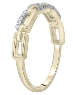 Anillo circular Mjj Brilliant Inc 14 k de oro diamante pavé