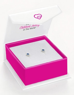 Broqueles In Season Jewelry de oro blanco 14 k con acabado pulido zirconia cúbica