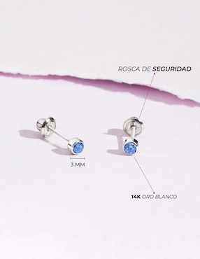 Broqueles In Season Jewelry de oro blanco 14 k con acabado pulido zirconia cúbica