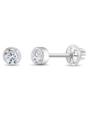 Broqueles In Season Jewelry de oro blanco 14 K con acabado brillante