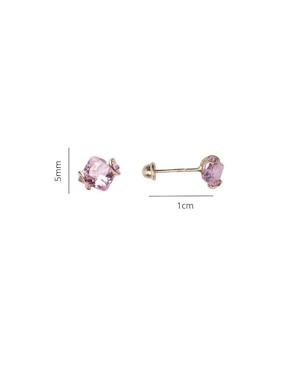 Broqueles cuadrados Mardía de oro con acabado brillante zirconia